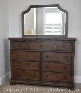 Millennium by Ashley Dresser and Mirror with Nine Drawers 